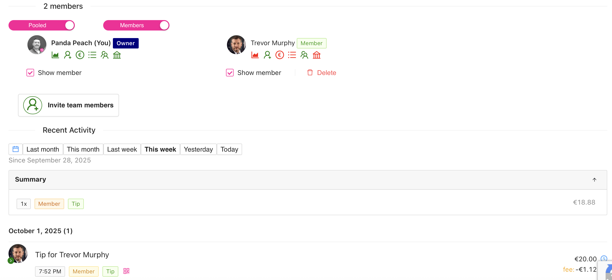 Team Management Dashboard